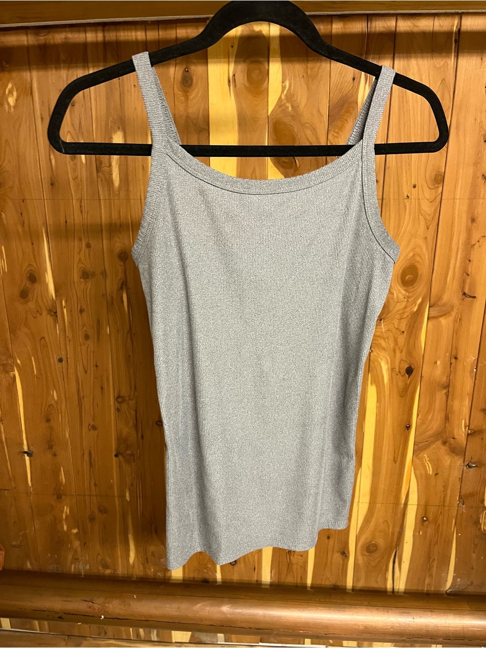 Target Silver Glitter Ribbed Tank Top